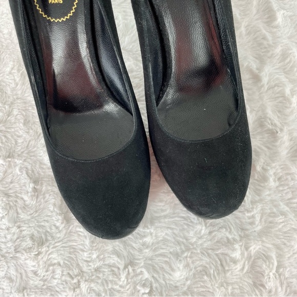 {YSL} Tribtoo 80 Black Suede Platform Pumps, Size 41/11 - Picture 4 of 9